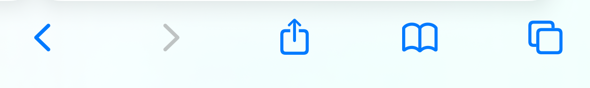 Safari toolbar with the Back button on the left